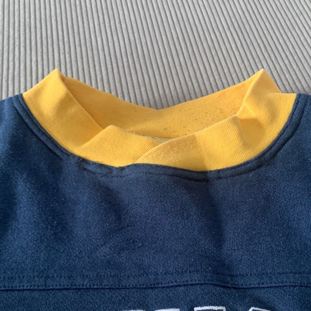 Vintage Lee Men's large U of M Dark Blue Michigan Crewneck Sweater wolverine spo - Picture 8 of 10